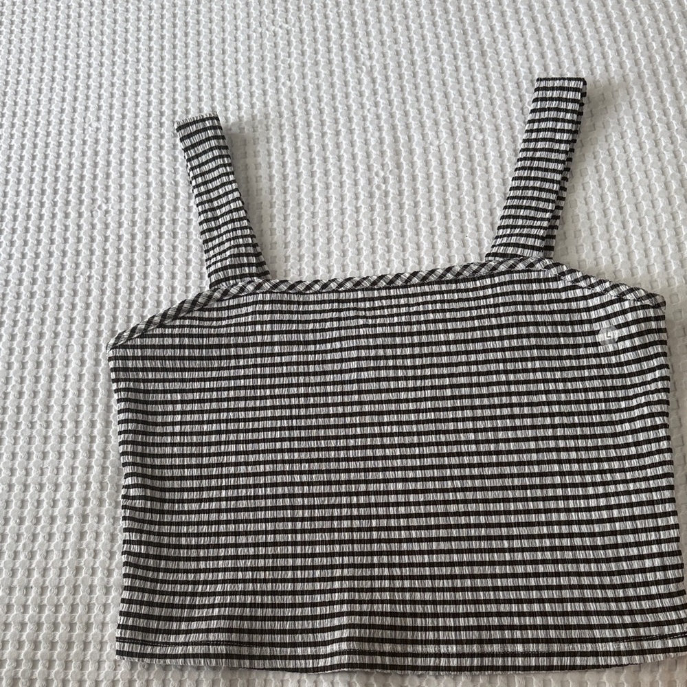 American Eagle Outfitters Black and White Striped Tank Top